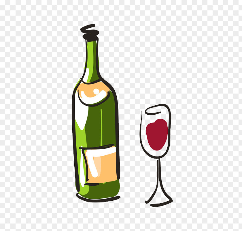 Wine Bottle Cartoon Red Champagne Coq Au Vin Beer PNG