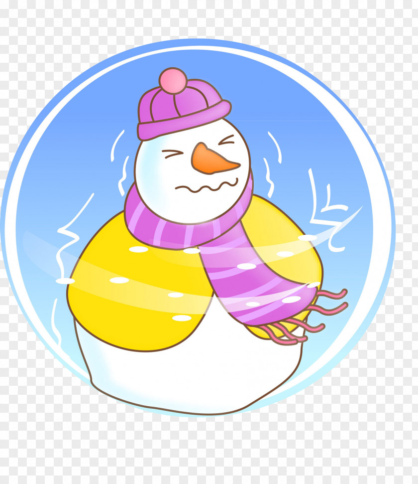 A Snowman In Scarf Cold Winter PNG