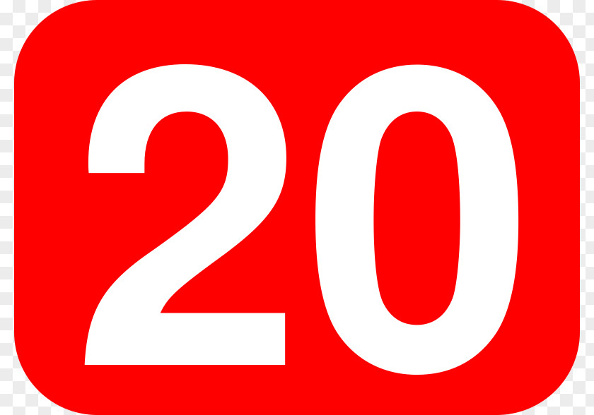 Red Number 20 Clip Art Rectangle PNG