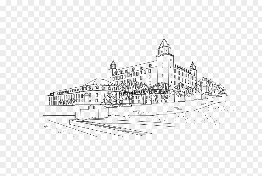 Sketch Clipart Bratislava Castle Art Clip PNG