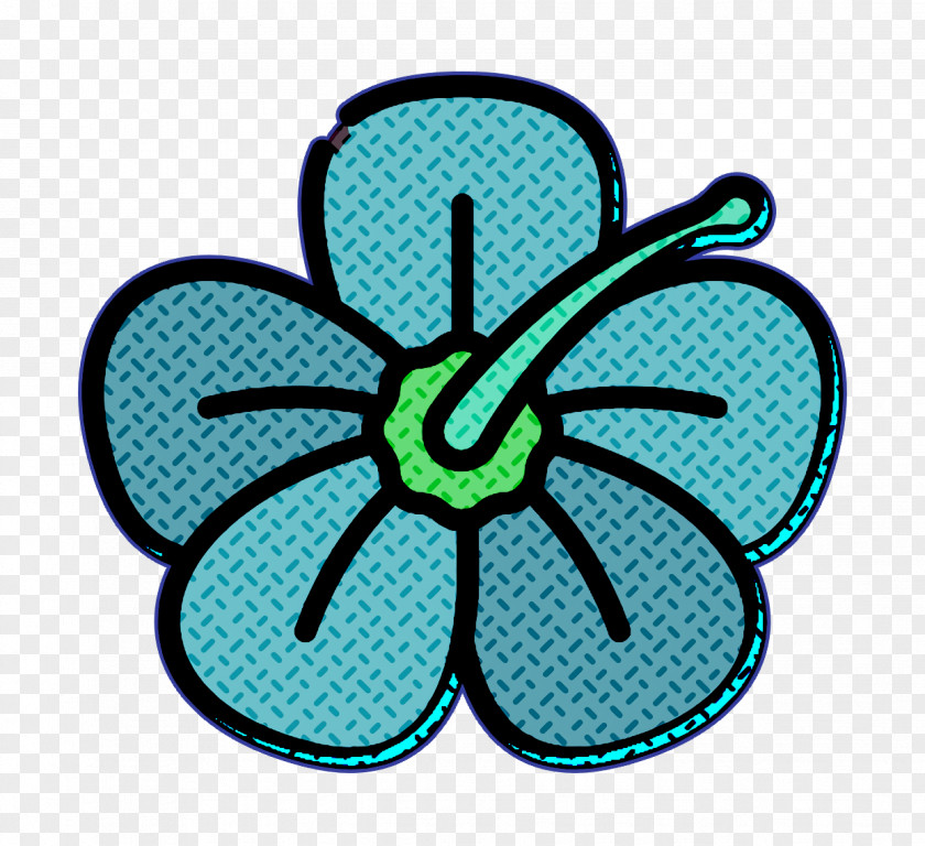 Teal Turquoise Tropical Icon Flower PNG