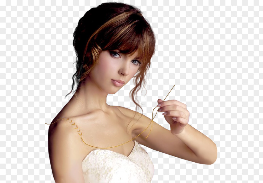 Mexican Woman Bangs Painting Brown Hair PNG