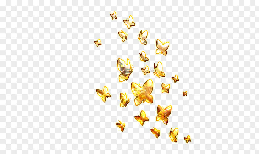 Golden Butterfly Yellow Gold PNG