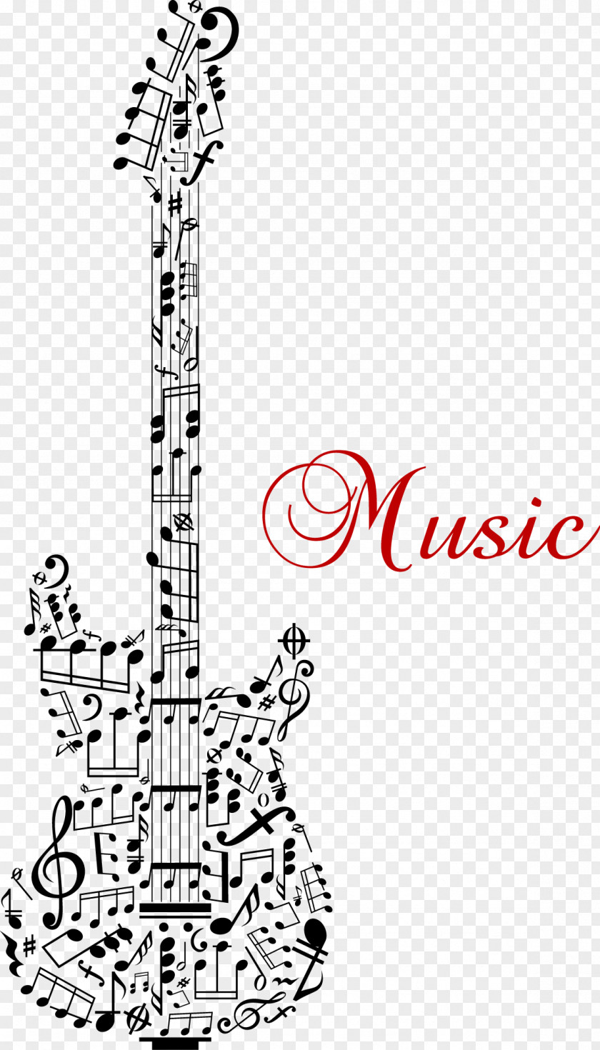 Musical Letters Guitar Note Stock Illustration PNG