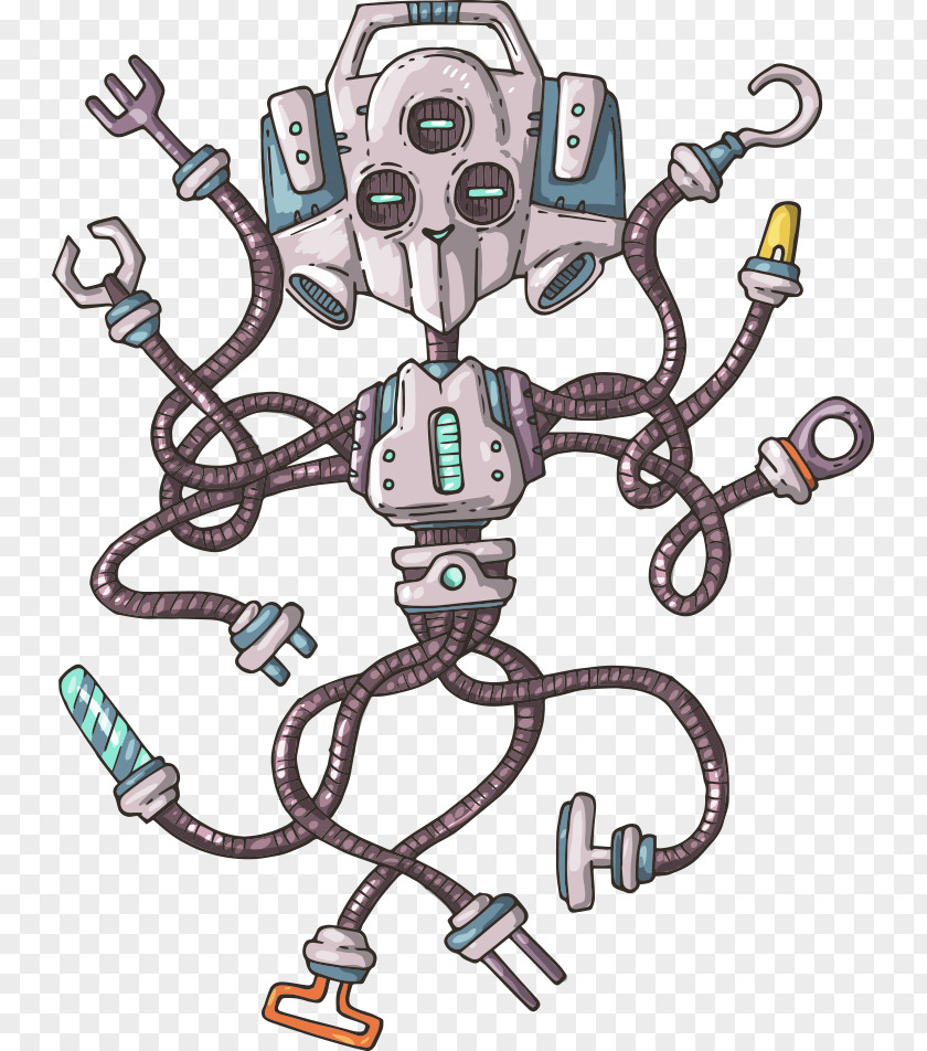 Vector Cartoon Robot Illustration PNG