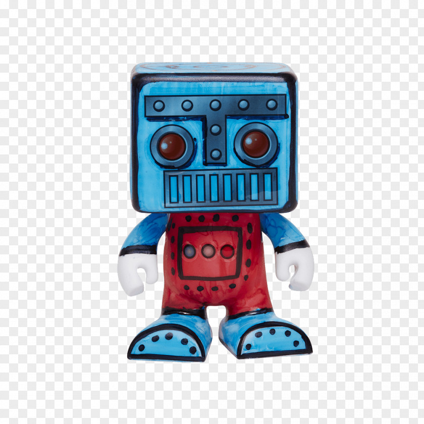 Color Block Robot Electric Blue Toy Art Mega Brands America PNG
