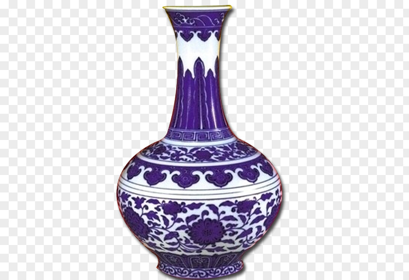 Exquisite Vase,Blue And White Jingdezhen Qing Dynasty Vase Blue Pottery Porcelain PNG