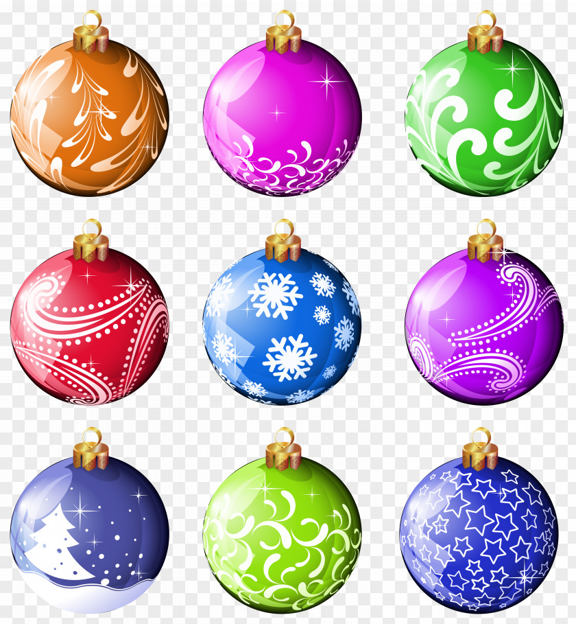 Collection Christmas Balls Ornaments Clipart Ornament Clip Art PNG