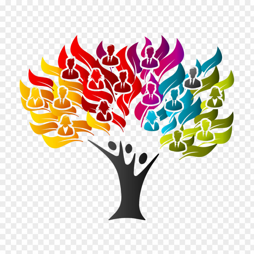 Colored Trees HD Free Buckle Material Business Alliance Illustration PNG