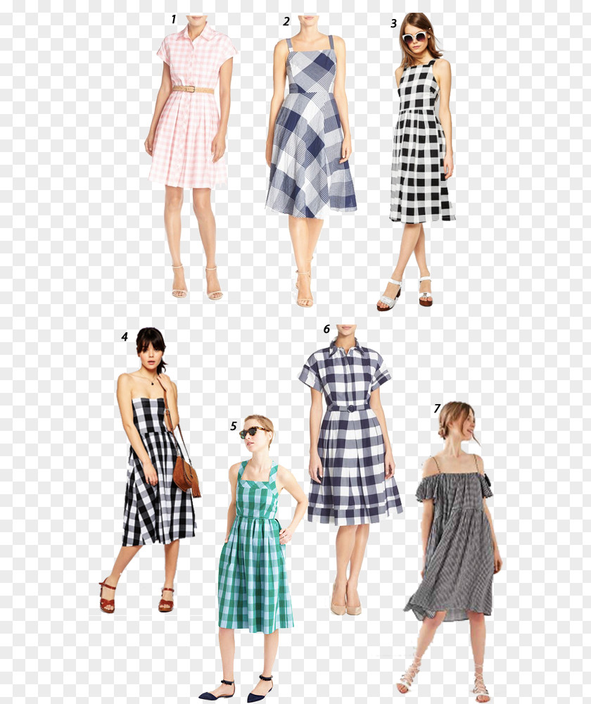 Gingham Clothing Dress Fashion Skirt Pattern PNG