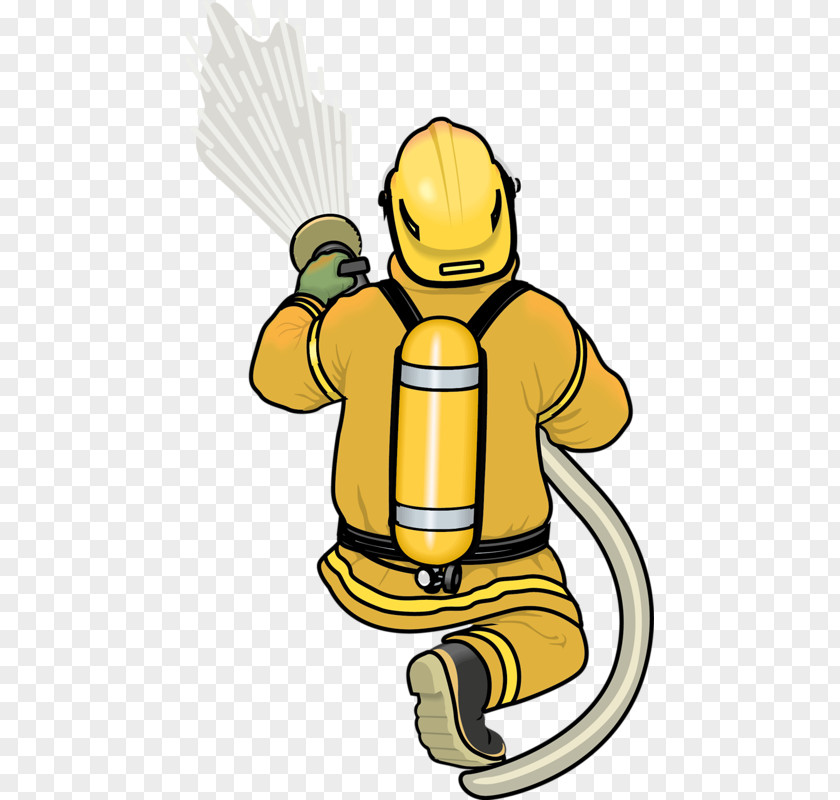 Hand-painted Cartoon Fireman Firefighter Fire Extinguisher Animation Firefighting PNG