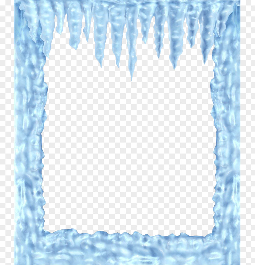 Blue Icicles Icicle Freezing Ice Picture Frame Cold PNG