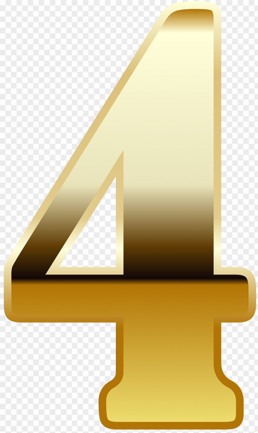 Gold Number Four Image PNG