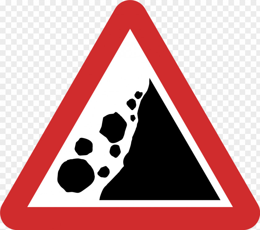 Traffic Signs Warning Sign Rockfall Stock Photography PNG