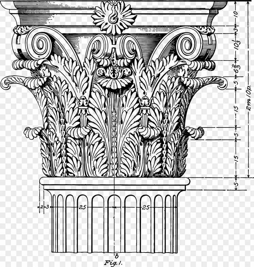 Classical Architecture Volute Line Art PNG