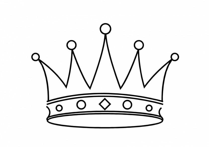 Crown Outline Template Black And White Drawing Clip Art PNG