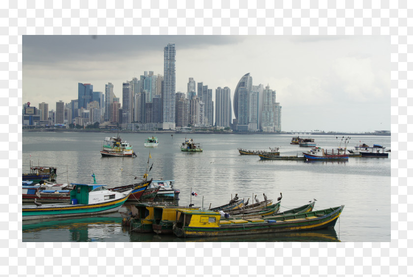 Panama City Ferry Boat Cityscape PNG