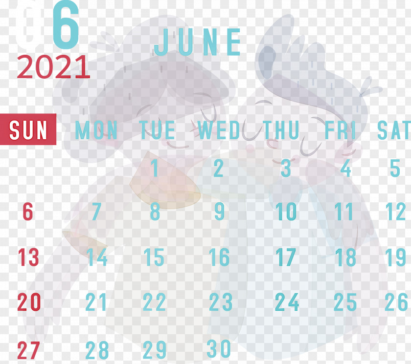 June 2021 Calendar Printable PNG