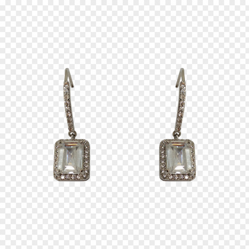 Silver Earring Brown PNG