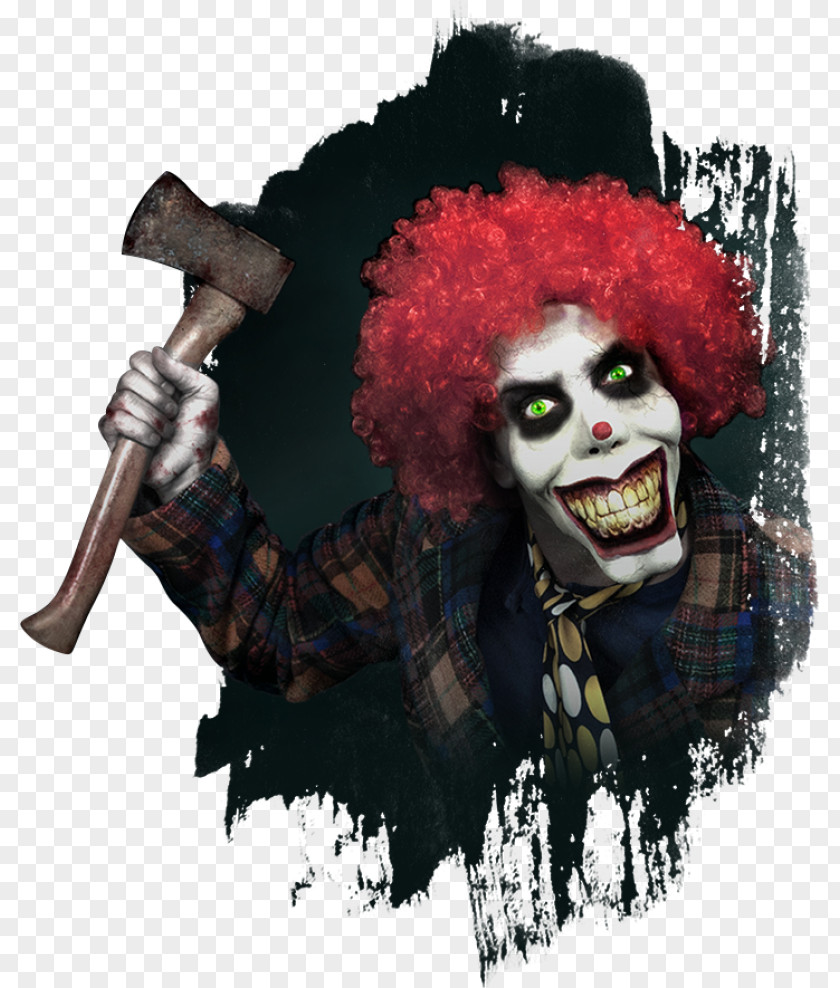 Creepy Clown Joker Evil Haunted Attraction Bobbejaanland PNG