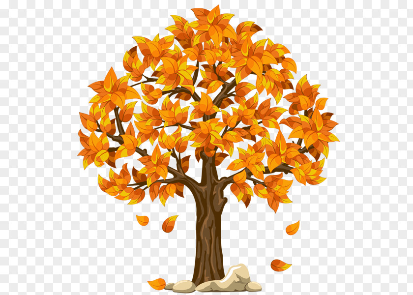 Orange Tree Autumn Clip Art PNG