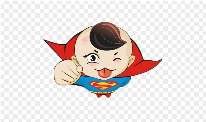 Boy Superman Vector Child Cartoon Cuteness PNG