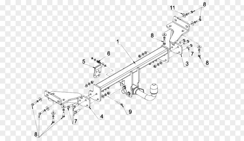 Car Attelage HYUNDAI Tucson (09/15-) Rdsoh Drawbar PNG