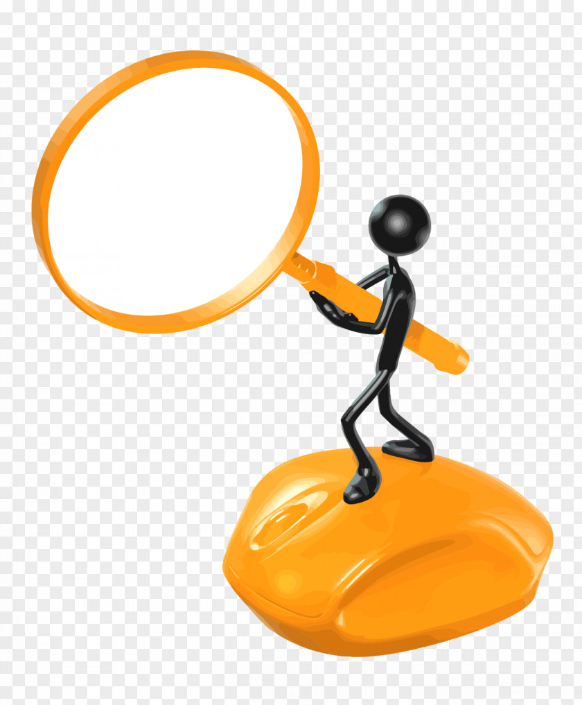 Vector Small Black Magnifying Glass Cartoon Clip Art PNG