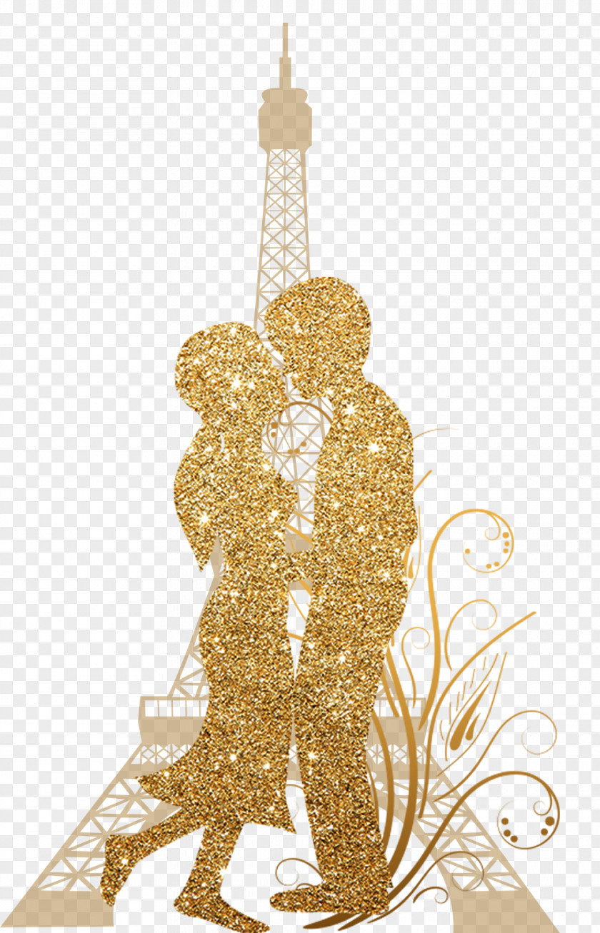 A Kissing Couple; Decorative Pattern Download Illustration PNG