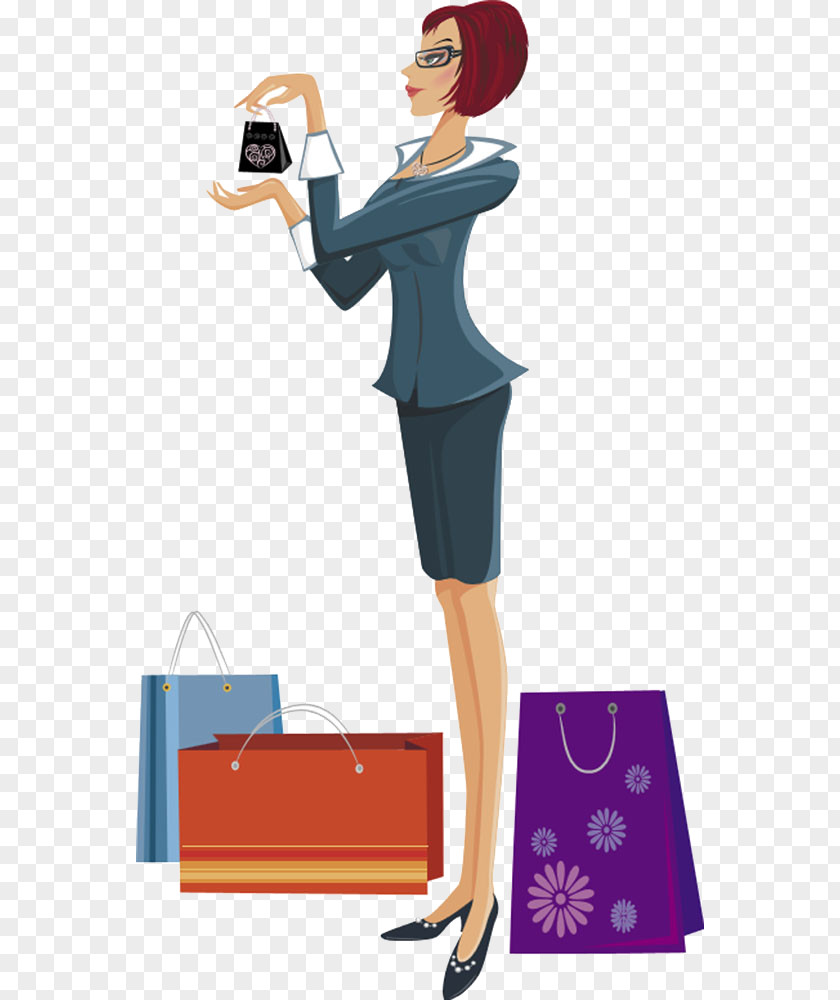 Business Women Shopping Female Woman Illustration PNG