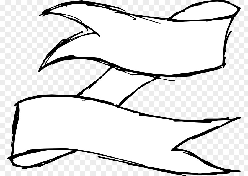 Drawn Ribbon Drawing Black And White Clip Art PNG