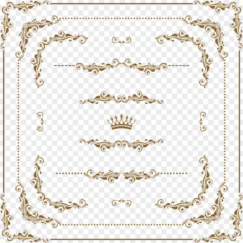 Gold Frame Vector Ornament Picture Clip Art PNG