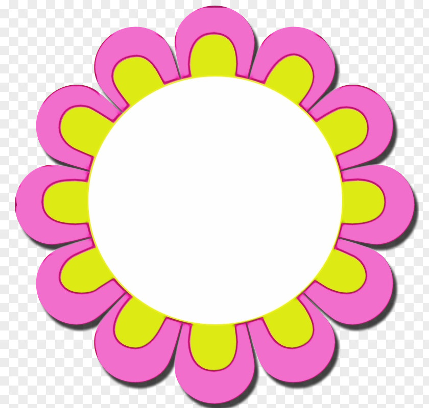 Magenta Sticker Pink Yellow Circle Petal PNG