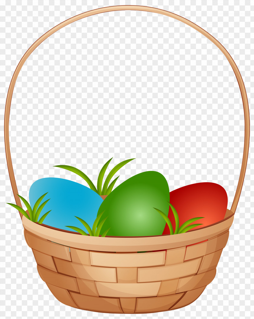 Easter Basket With Eggs Clip Art Image Egg PNG