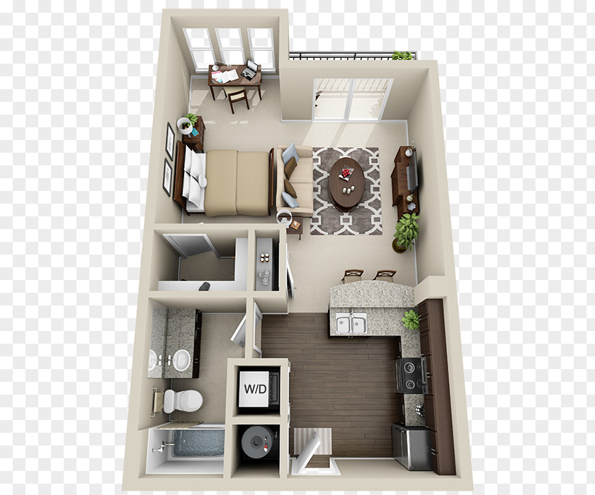 House Plan Studio Apartment Floor PNG