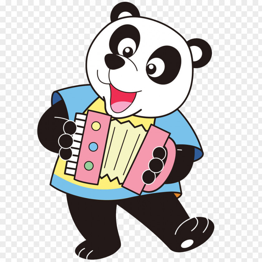 Panda Pull Stand Type Piano Accordion Royalty-free Cartoon Illustration PNG