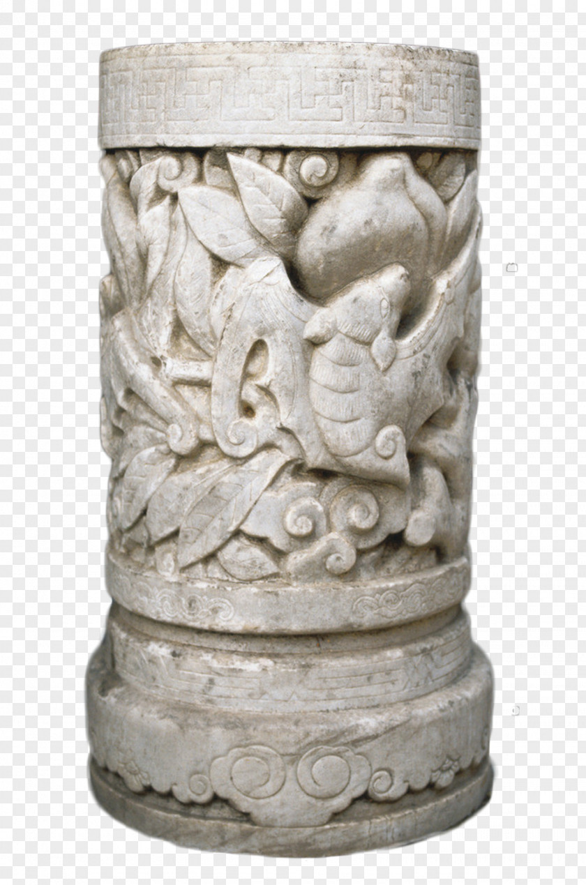 China Wind Road Side Stone Pier Sculpture Column Motif PNG