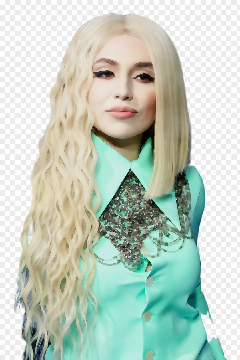 Hair Coloring Costume Clothing Blond Wig Turquoise PNG