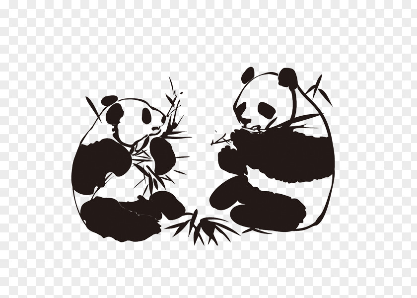 Panda Giant Wall Decal Sticker Bamboo PNG