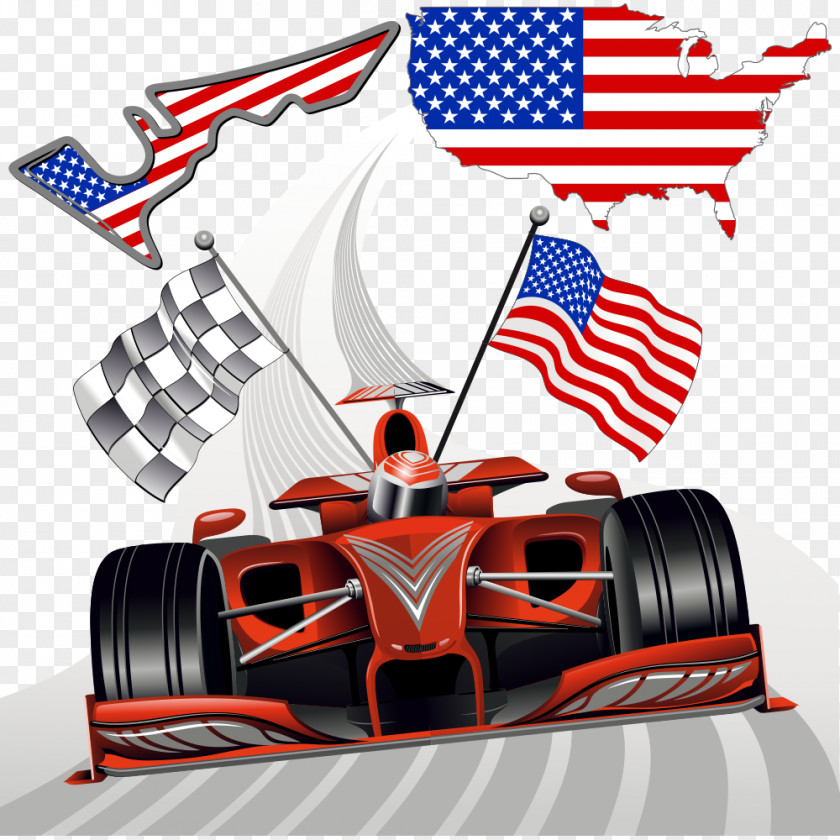 Vector Flag Studded Sports Car Formula One Auto Racing Race Track Flags PNG