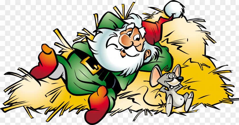 Dwarf Santa Claus Reindeer Christmas Tree PNG