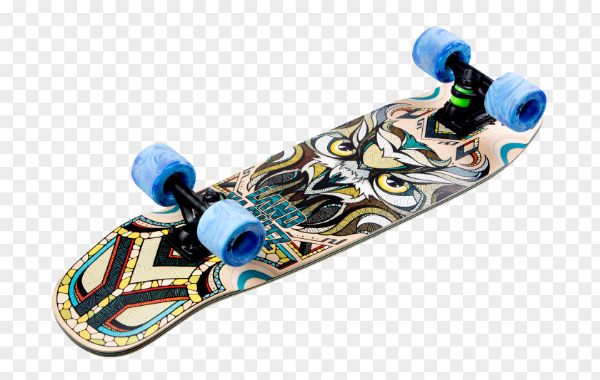 Hand-painted Cover Design Sailboat Longboard Skateboarding Freeboard PNG