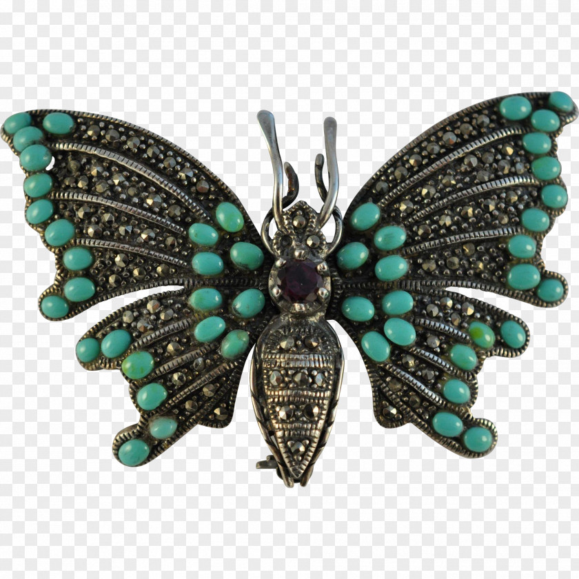 Persian Insect Butterfly Jewellery Brooch Turquoise PNG