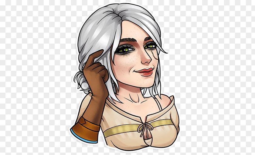 The Witcher Telegram Sticker Hair Illustration PNG