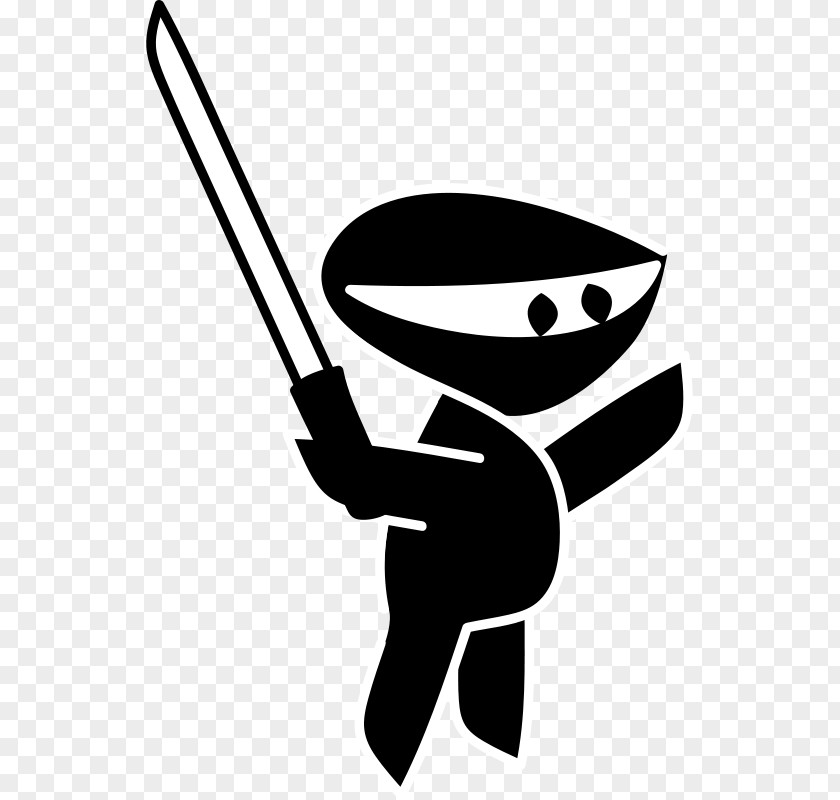 Ninja Clip Art Vector Graphics Black And White Image PNG