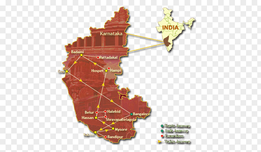 Southern Pride Karnataka Golden Chariot Map Train Royal Rajasthan On Wheels PNG