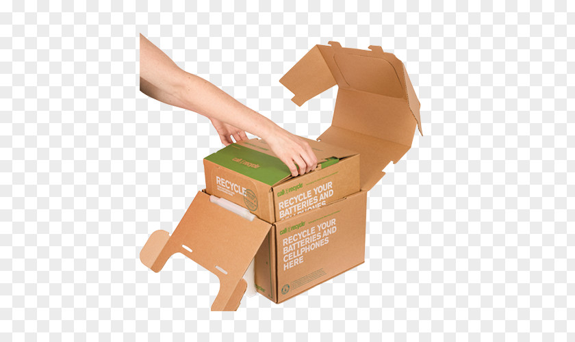 Amazon Box Mobile Phones Call2Recycle Electric Battery Cardboard PNG