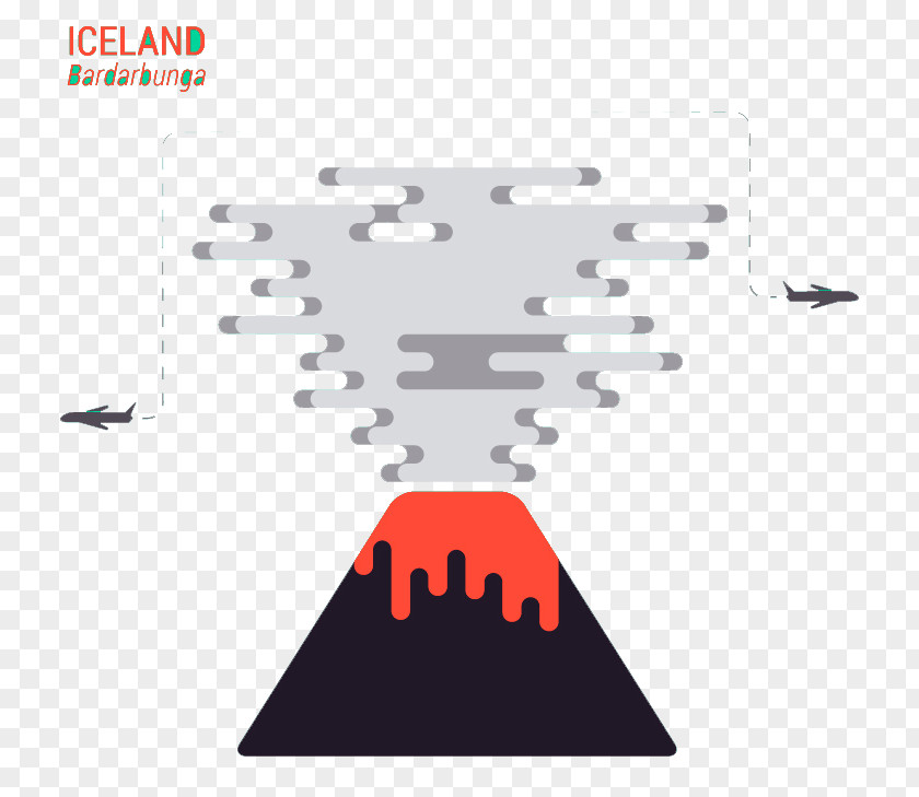 Creative Cartoon Volcano Background Vector Material Iceland Euclidean Volcanic Ash Lava PNG