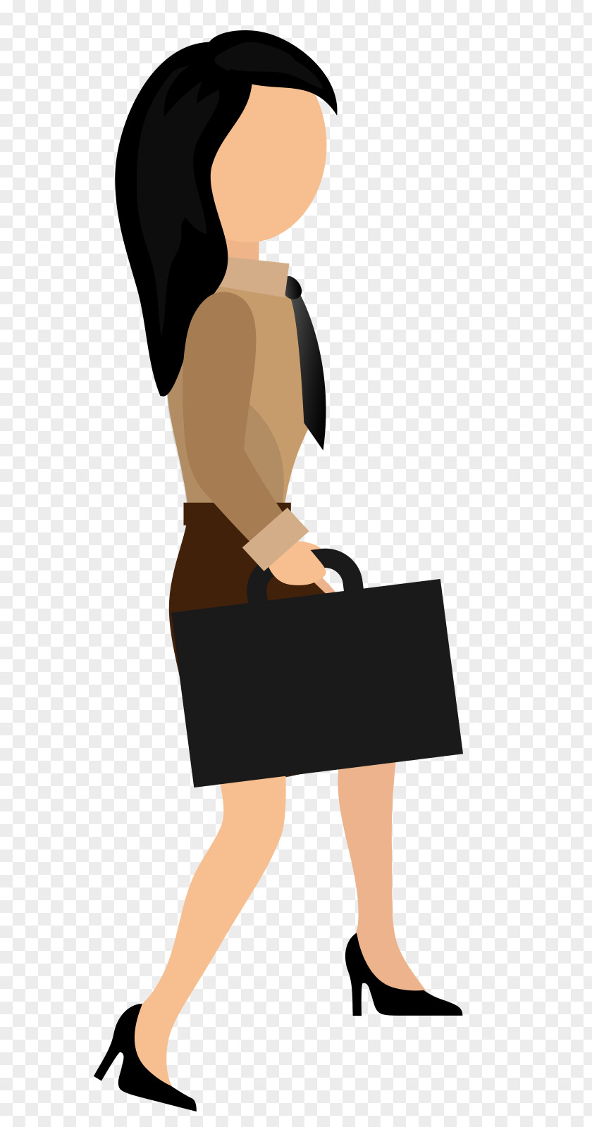 Flat Business Woman Figure Businessperson Design PNG