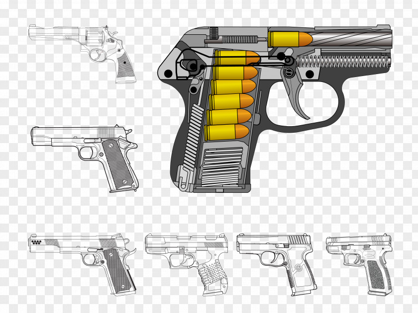 Guns And Ammunition Cartridge Handgun Firearm PNG
